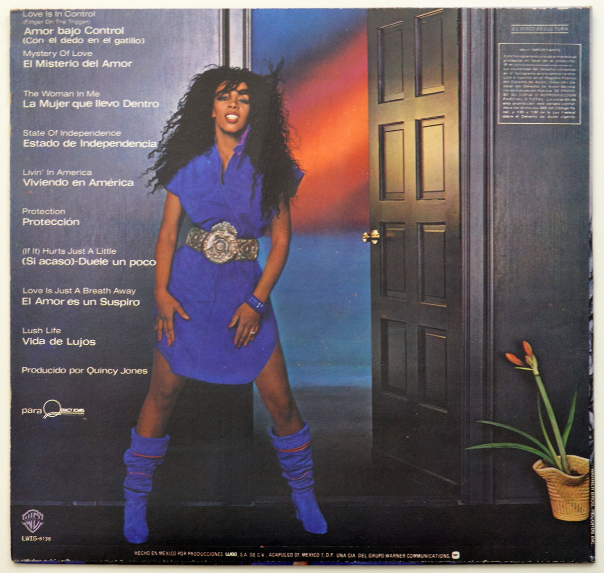 High Resolution Photo Of The Back Cover DONNA SUMMER - Donna Summer ( Self-Titled, Spain )